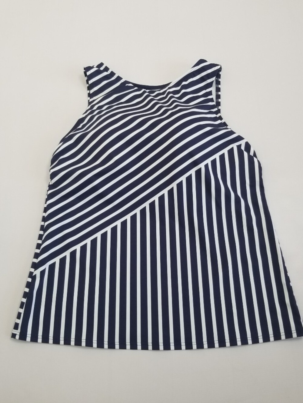 Lands' End Striped Tankini Swim Top Size 14